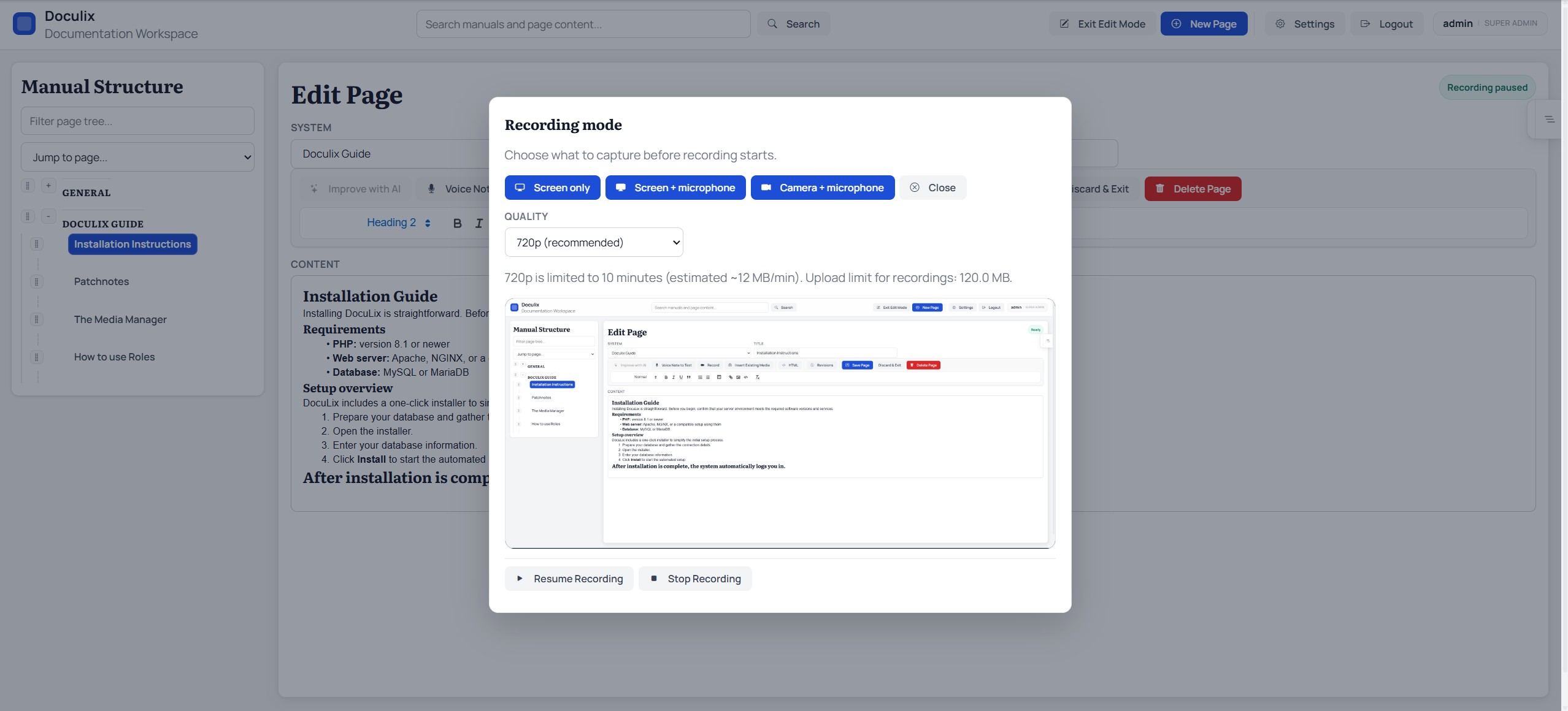 Doculix product screenshot